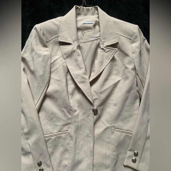 Vintage 90s Scarlett 2-Piece Ivory Dress Sz 6 100% Polyester PreOwned Made US - Picture 3 of 16